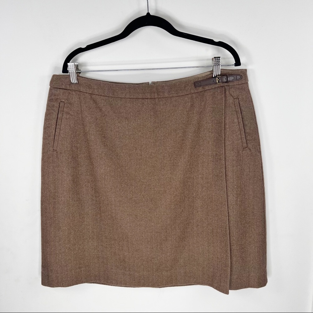 L.L. Bean Brown Mini Skirt with Buckle